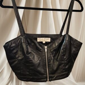 Parisian Collection Faux Leather Women's XL Corset Top